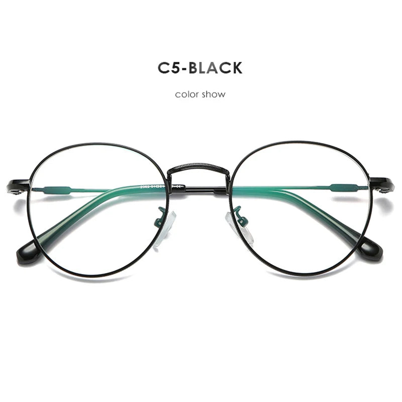 Full Rim Optical Eyeglasses Frame with Magnetic Clip-on Alloy Glasses Optical Prescription Spectacles Eyewear 2062