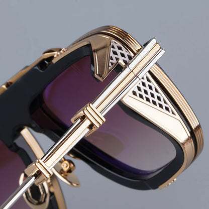 GTO High Street Punk Style Sunglasses Designer Brand High Quality Men and Women Uv400 Gradient Square Alloy Acetate Eyeglasses