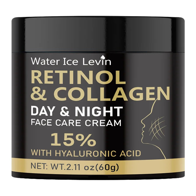 60g Retinol Collagen Day and Night Cream - Moisturizing Cream with Hyaluronic Acid and Vitamin E, Suitable for All Skin Types, Firming, Nourishing, and Giving a Youthful Glow