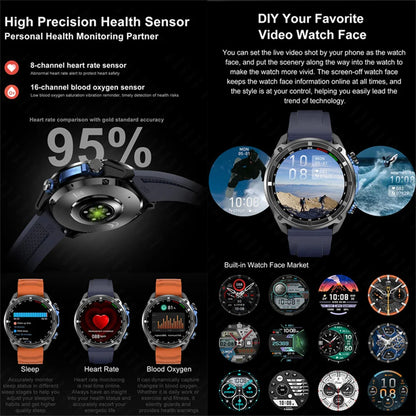 DT G1 Outdoor Sports Smartwatch 860mAh Battery 1.53inch AMOLED Screen Men's Watch Compass 5ATM Waterproof BT Call Smart Watch