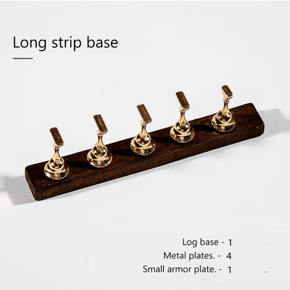 RS NAIL Wooden Nail Practice Stand False Nail Tip Display Base Holder Gel Polish Exercise Showing Shelf Manicure Supplies Set