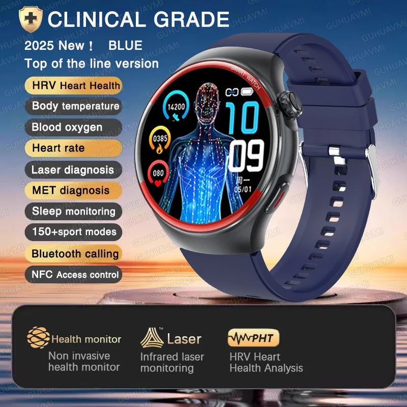 2025 NEW Nursing level Hypertension Health Risks Diagnosis Smart Watch HRV Heart Rate Pulse Sleep NFC HD Call Body Monito Watch