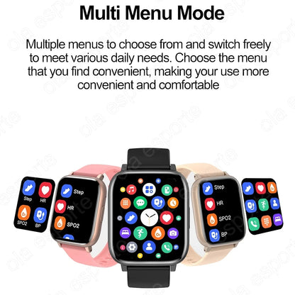 New SmartWatch 1.77" Big Color Screen Full Touch Custom Dial Smart Watch Bluetooth Call with App Support Smart Watch Women Men