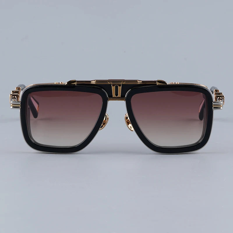 GTO High Street Punk Style Sunglasses Designer Brand High Quality Men and Women Uv400 Gradient Square Alloy Acetate Eyeglasses