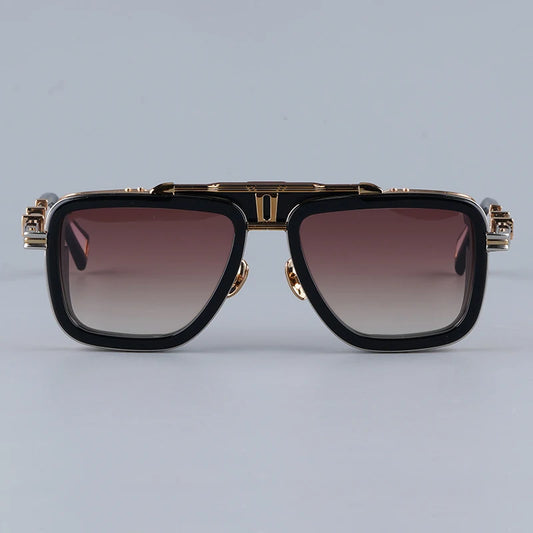 GTO High Street Punk Style Sunglasses Designer Brand High Quality Men and Women Uv400 Gradient Square Alloy Acetate Eyeglasses