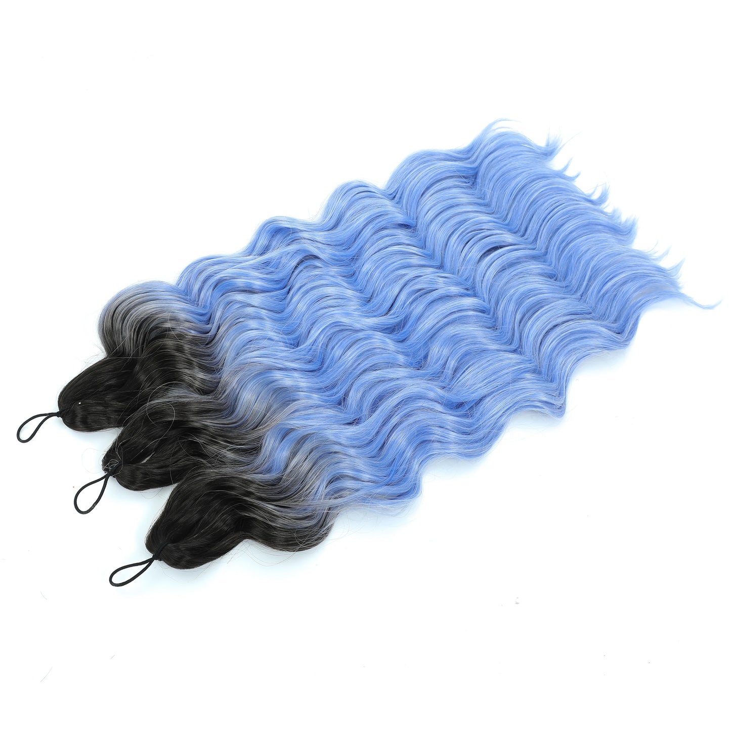 Anna 3Pcs 24Inches 300g Ombre Rainbow Loose Body Wave Twist Crochet Braids Sliver White 60# Synthetic Hair Wavy Extension Braids