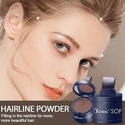Hair Shadow Powder With Puff Quick Concealer Hairline Black/Dark Brown Waterproof Hair Shadow Hair Line Modified Powder