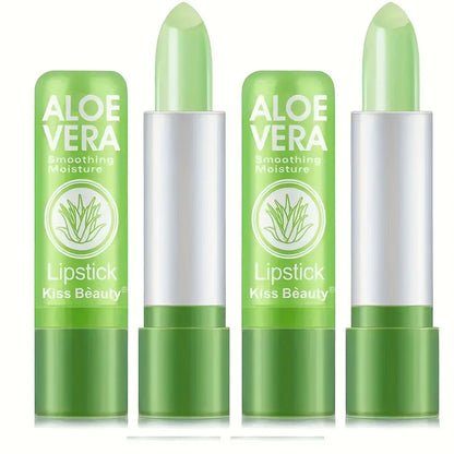 Aloe Vera Color Changing Lipstick Long Lasting Lip Make-up for Women Moisturizing Waterproof Lip Care Plumper Tinted Lip Gloss