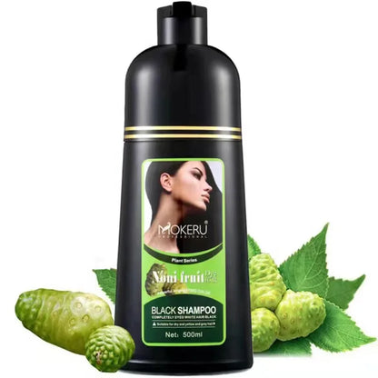 Mokeru Organic Natural Fast Hair Dye Only 5 Minutes Noni Plant Essence Black Hair Color Dye Shampoo For Cover Gray White Hair