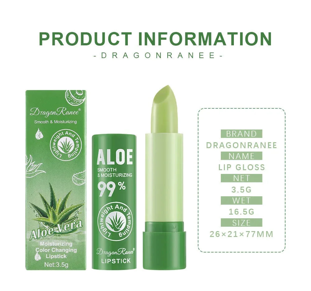 1pc Aloe Vera Lip Gloss Chili Lip Plumping Oil Moisturizing Lip Color Natural Long Lasting Waterproof Oil Lip Balm