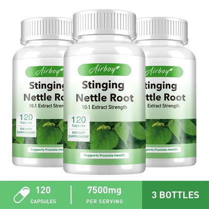 Stinging Nettle Root Capsules - Supports Prostate and Urinary Tract Health, Promotes Hair Growth, Reduces Urinary Frequency