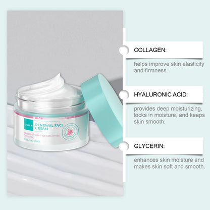 Collagen Firming Facial Cream Rejuvenation Vitamin E for Skin Renewal Deep Nourish Smooth Skin Firming Tightening Cream