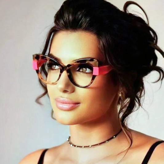 Oulylan Classic Eyeglasses Frame Women Cat Eye Anti Radiation Blue Light Blocking Glasses Protective Eyewear Computer Screen