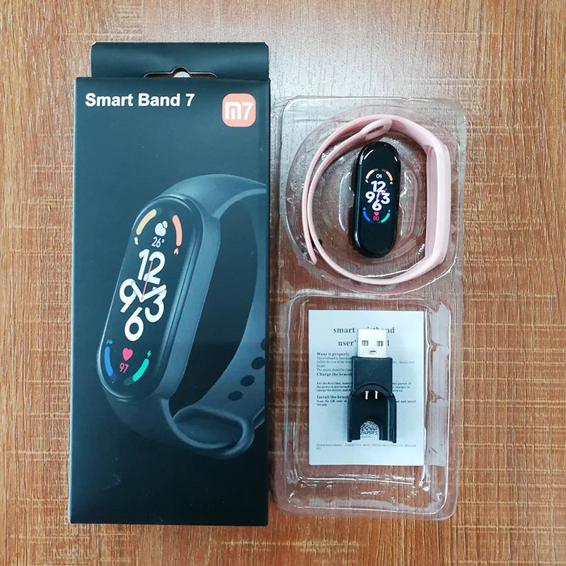 M7 Smart Band Watch Silicone Heart Rate Smart Band Varied Dials Fitness Tracker Blood Pressure Sport Bracelet For Mi Band 7