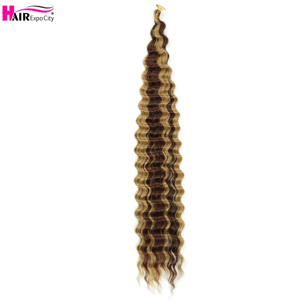 Ocean Wave Crochet Hair Extensions 30Inch Synthetic Deep Twist Curly Crochet Braids Soft Bohemian Water Wave Braid Hair