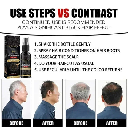 Gray White Hair Treatment Serum Cover White Hair To Black Natural Color Repair Spray Anti Loss Hair Restore Healthy Hair Care