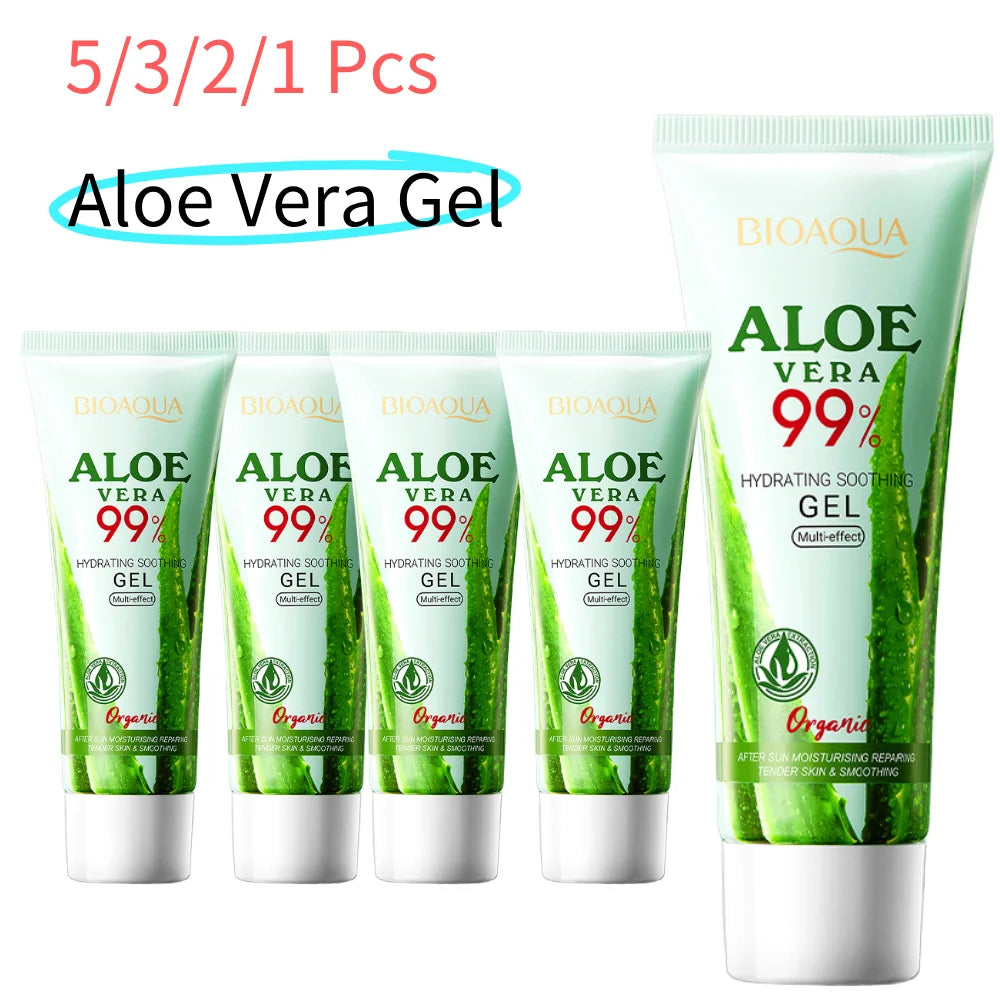 BIOAOUA Soothing Aloe Vera Gel For Face & Body Hydrating Moisturizing Repairing Sunburn Relief Acne Care For Sensitive Skin