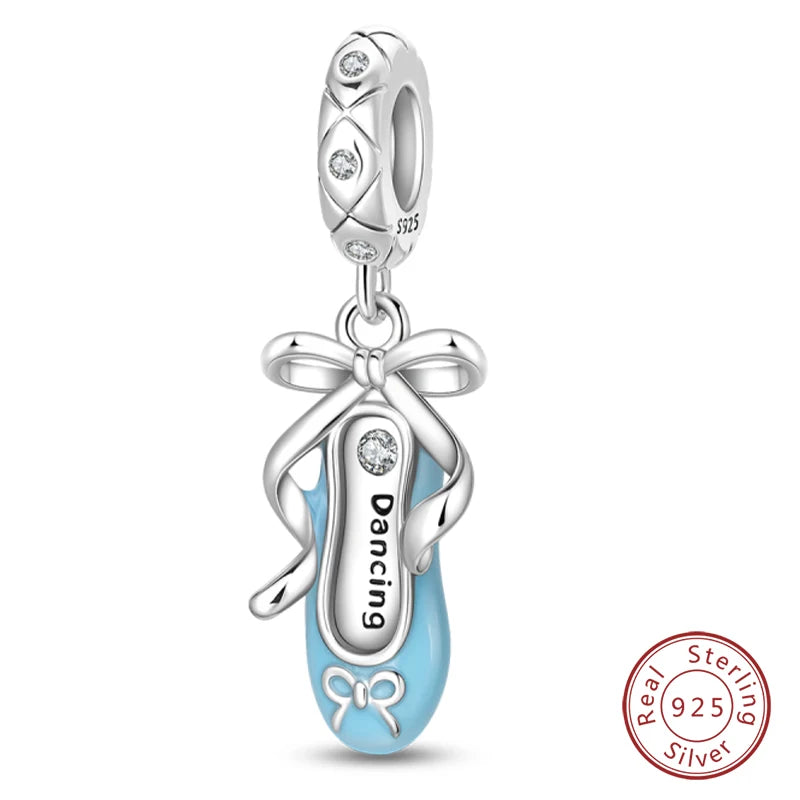 925 Sterling Silver Blue Purple Butterfly Perfume Bottle Starry Sky Hot Air Balloon Charms Beads Fit DIY S925 Bracelets Jewelry