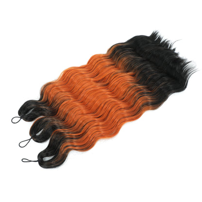 Anna 3Pcs 24Inches Body Water Wave Crochet Braids Pink Ombre Colored Rainbow Hair Extensions Gray White Braiding Hair Blond 613