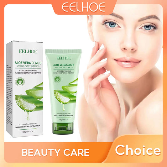 Aloe Vera Facial Exfoliating Scrub Whitening Acne Blackhead Treatment Deep Cleansing Pores Peeling Gel Face Body Skin Care Cream