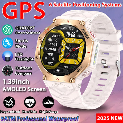 Military Smart Watch T-Rex 3 Bulit-in GPS Compass Altimeter Barometric IP69K Waterproof Watches AMOLED Bluetooth Call Smartwatch