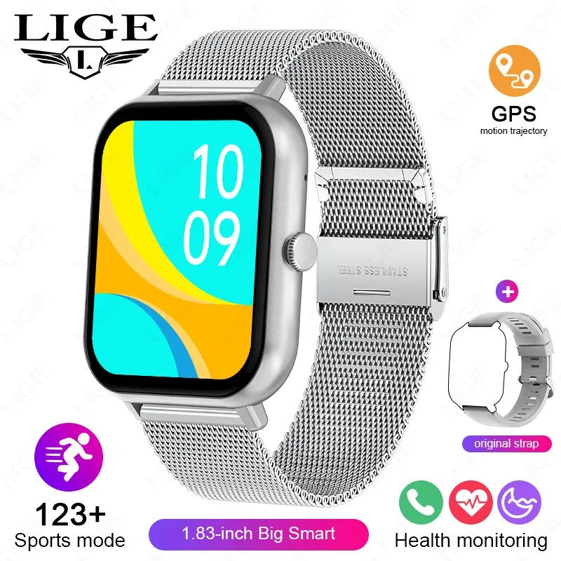 LIGE Smart Watch Women Smartwatch 2024  Bluetooth Answer Call Voice Assistant Whatsapp Reminder IP67 waterproof Men Smart Watch
