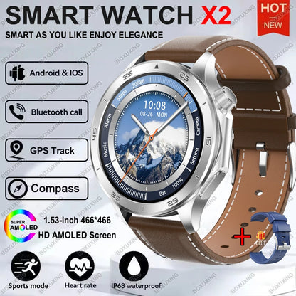 For OPPO Watch X2 High-End Business Watch Men 32Gb Memory Video Playback Smart Watch Sports Fitness Waterproof Bracelet 2025 New