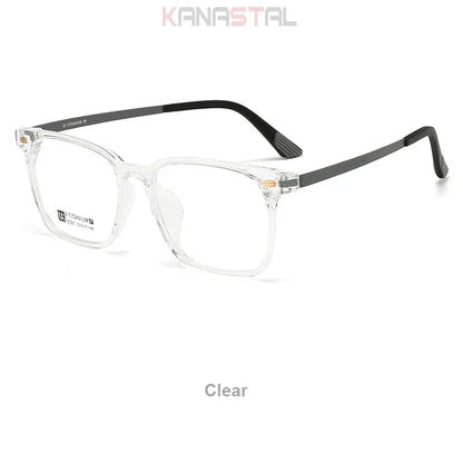 Men Rubber Titanium Square Eyeglasses Frame Anti Fatigue Lenses Women Computer Glasses Prescription Myopia Reading Eyewear Frame