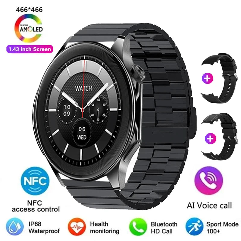 New For OPPO Smart Watch Men  GPS Trajectory Compass 466*466 AMOLED HD Screen Bluetooth Call 120+Sports Fitness Man Smartwatch