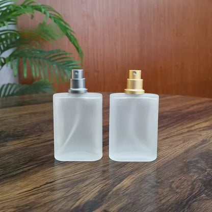 25/50/100ml Screw Top Sandblasted Glass Perfume Bottle Liquid Spray Bottle Empty Dispenser Bottle Empty Makeup Fine Mist Bottles
