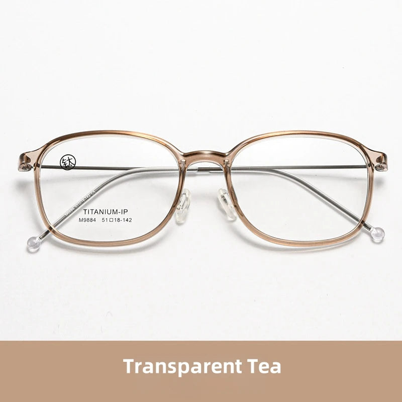 FIRADA 2025 Fashionable Comfortable Glasses Retro Ultra Light Titanium Optical Prescription Eyeglasses Frames For Women 9884-C