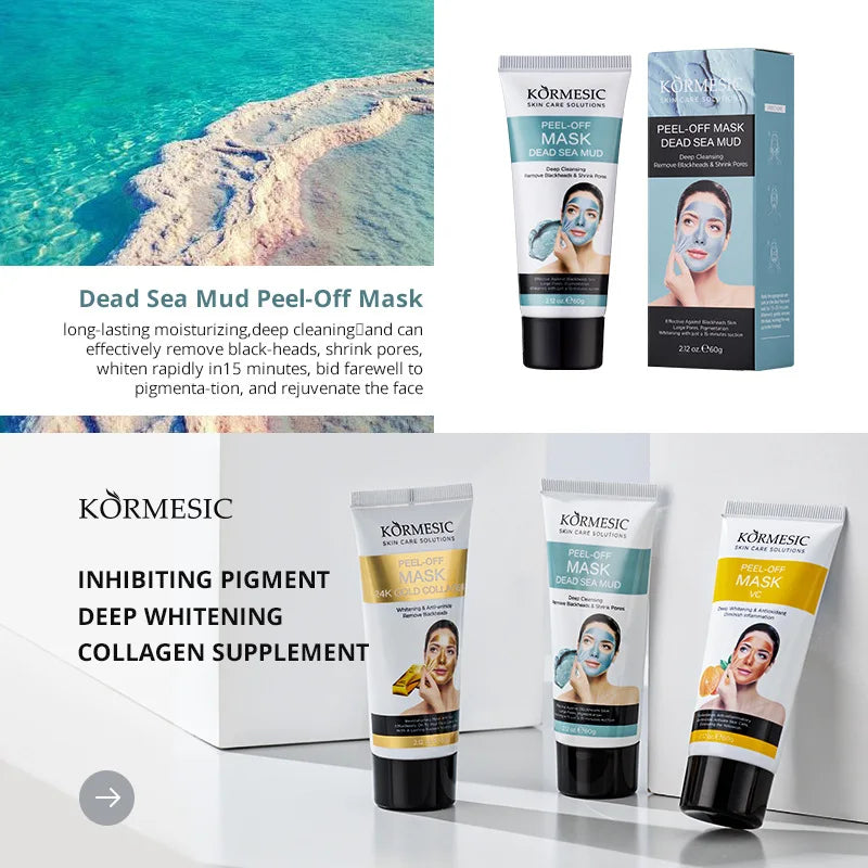 Bamboo Charcoal Black Cleansing Mud Mask to Clean Pores, Peel-Off Mask to Moisturize the Face, Deep Clean the Face, Fine Pores,