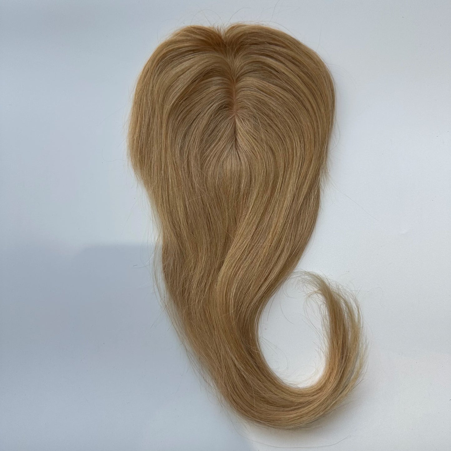 Hair Topper With Bangs Women 100% Human Hair Wigs Clip In Hairpieces Blonde Natural Straight Hair Topper Silk Base 35cm