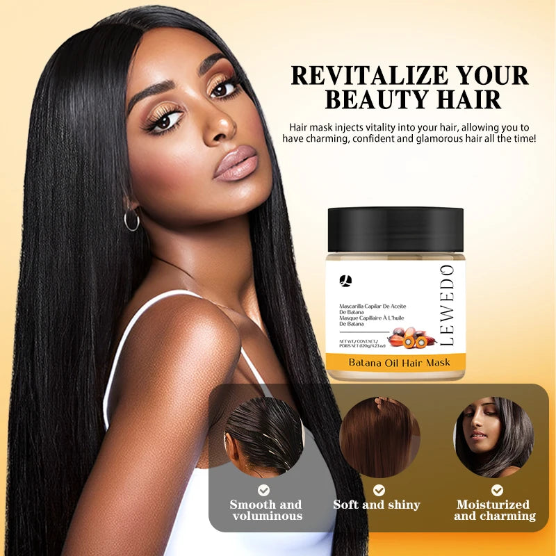 Lewedo Batana Mask Traction Alopecia Thicken Oil Hair Conditioner Oil Hair Care Strengthening Grease Anti Break Repair Care