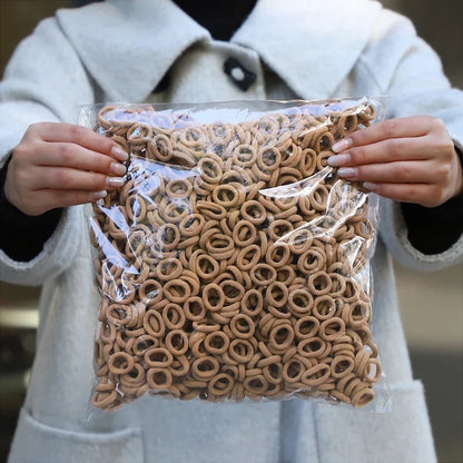 50Pcs/bag Colorful Basic Nylon Ealstic Hair Ties for Girls Ponytail Hold Scrunchie Rubber Band Kid Fashion Hair Accessories