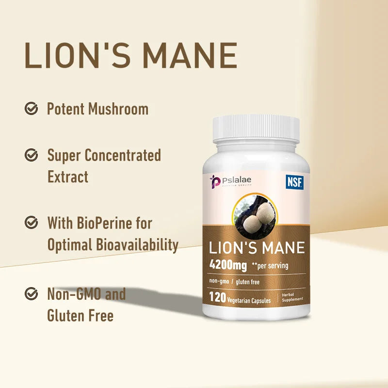 Lions Mane -  Relieve Stress, Immune System Health, Improve Memory, Protect Brain Nerves