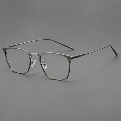UVLAIK Simple Glasses Frame Men Ultralight Metal Square Anti Blue Light Transparent Lens High Quality Eyeglasses