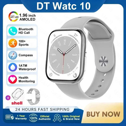 2025New For Apple DT Watch 10 Smart Watch Men HD AMOLED 32GB Memory Music 3D Surround Bluetooth Call Waterproof Smartwatch Woman