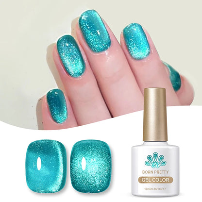 BORN PRETTY 10ml HEMA TPO FREE Mint Chocolate Cat Magnetic Gel Nail Polish Sumer Colored Ultra Shine Soak Off UV Gel Nail Art