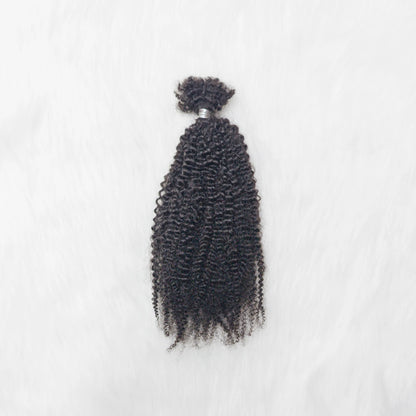 4C Kinky Twist Crochet Braiding Hair 100% Human Hair Dreadlocks Extensions 16" Curly Human Hair QVR Afro Kinky Bulk Hair T1B-30#