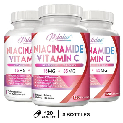 Niacinamide Vitamin C - Supports Skin Cell and Brain Health, Skin Repair, Boosts Metabolism and Nerve Function Supplement
