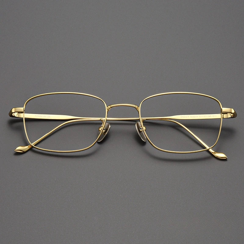 FIRADA Fashion Comfort Square Glasses Retro Pure Titanium Eyewear Optical prescription Eyeglasses frames For men women 923204-C