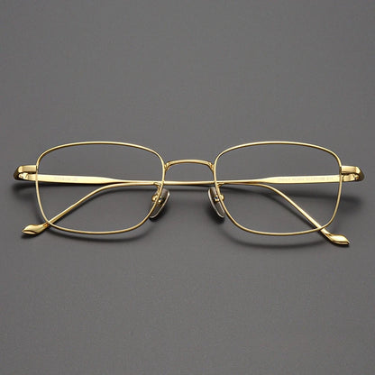 FIRADA Fashion Comfort Square Glasses Retro Pure Titanium Eyewear Optical prescription Eyeglasses frames For men women 923204-C