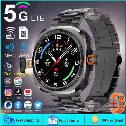 2025 New Smart Watch 8 Ultra GPS Compass NFC Function AMOLED HD Screen Bluetooth Call 5G SIM Card Sports Smartwatch Android IOS