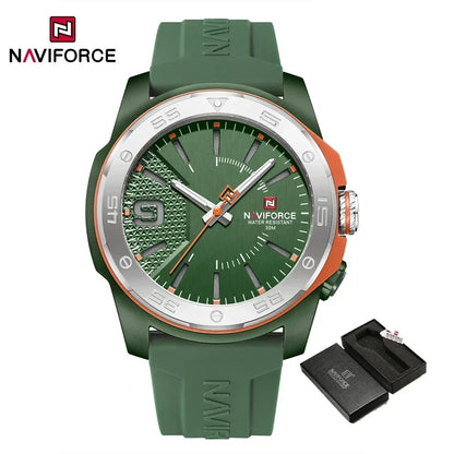 NAVIFORCE Luxury Fashion Quartz Watches for men Silicone Strap Hand Clock 50m Waterproof Japan Movement Man Sports Wristwatches