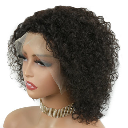 Water Wave Lace Frontal Wigs For Women 13x4 Glueless Short Curly Wig Pixie Cut Human Hair Wigs 250 Density Ready to Wear