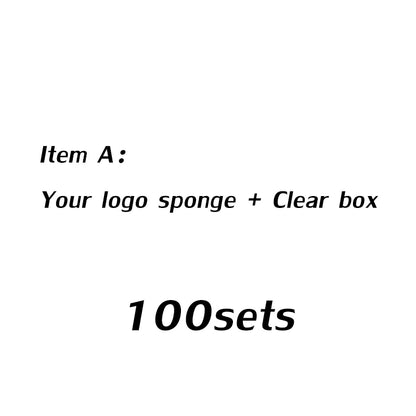 Custom Your Logo Cosmetics Beauty Sponge Latex Free and Vegan Makeup Black Sponge Set  Powder Cream Liquid Application with Box