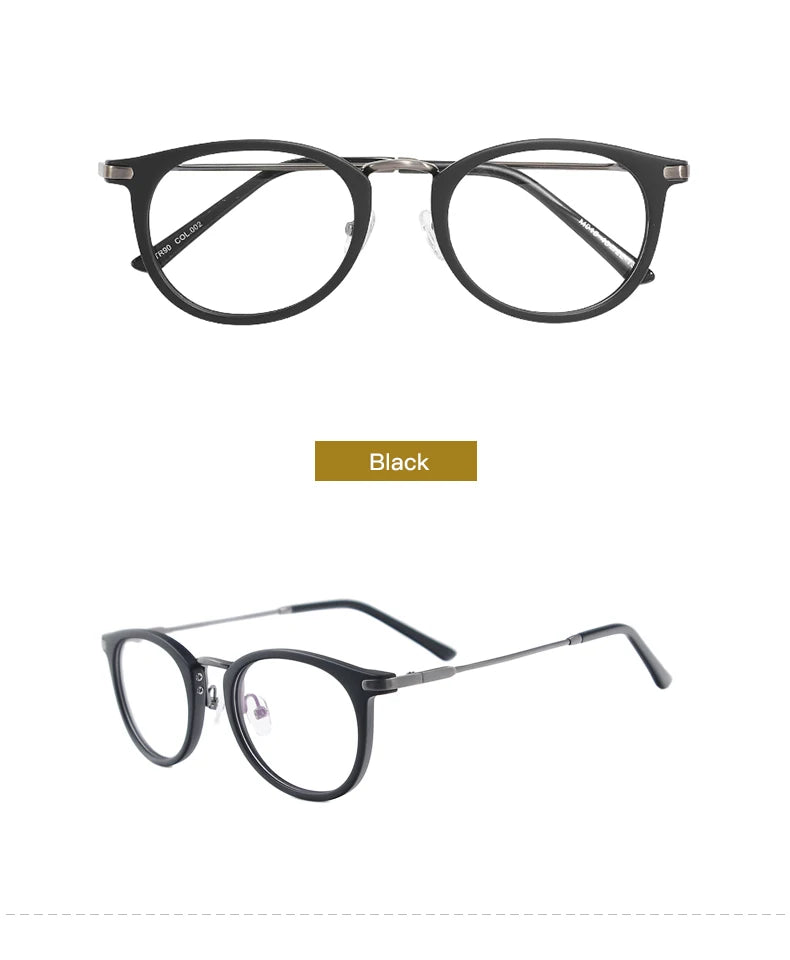 TR90 Men Women Lightweight Vintage Eyeglasses Frame Round Plastic Leopard Clear Spectacles For Optical Prescription Lenses