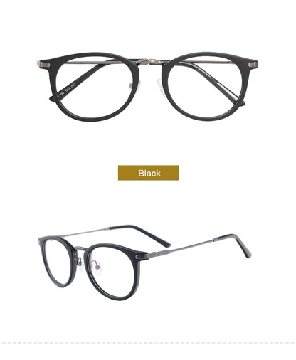 TR90 Men Women Lightweight Vintage Eyeglasses Frame Round Plastic Leopard Clear Spectacles For Optical Prescription Lenses