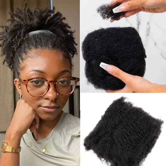 Afro Kinky Bulk Human Hair Extensions 1B# 30g/pcs Brazilian Human hair for Dreadlocks Crochet Repair Locs